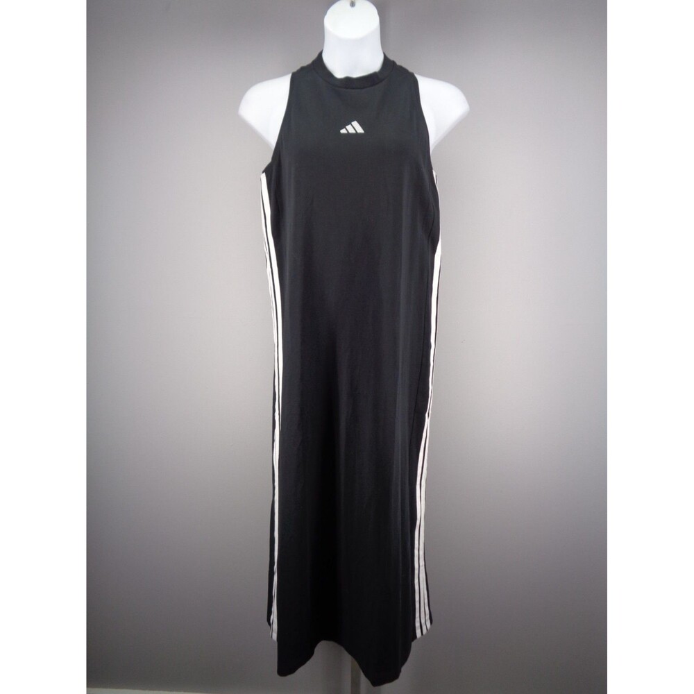 Adidas Black Racerback 3 Stripe Essential Dress Size XL New - Picture 4 of 14